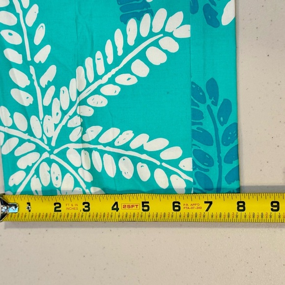 Lily Pulitzer Cotton Straight Leg Pants Palm Tree Print Turquoise Size 10 - Picture 8 of 9